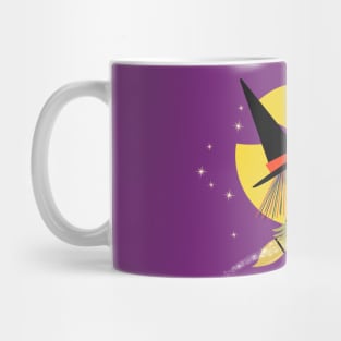 witch on broom Mug